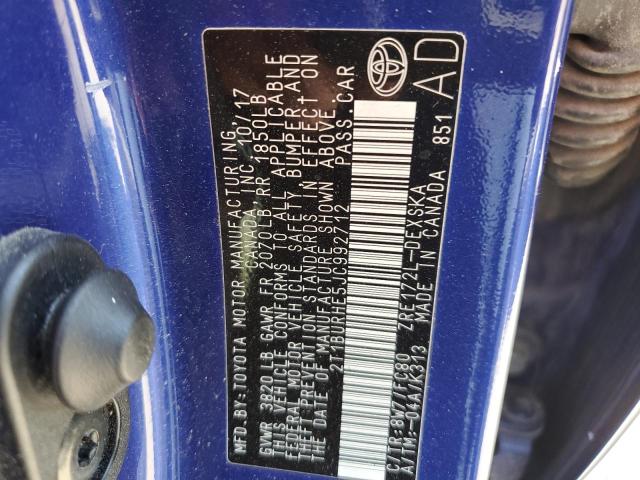 Photo 10 from auction – 2018 TOYOTA COROLLA L with VIN 2T1BURHE5JC992712