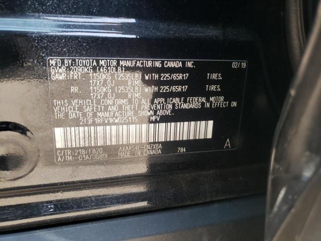 Photo 10 from auction – 2019 TOYOTA RAV4 LE with VIN 2T3F1RFV1KW025115
