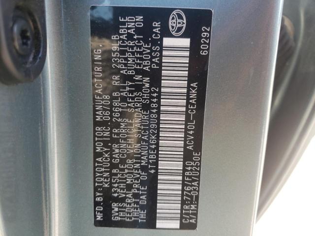 Photo 10 from auction – 2009 TOYOTA CAMRY BASE with VIN 4T1BE46K29U848442
