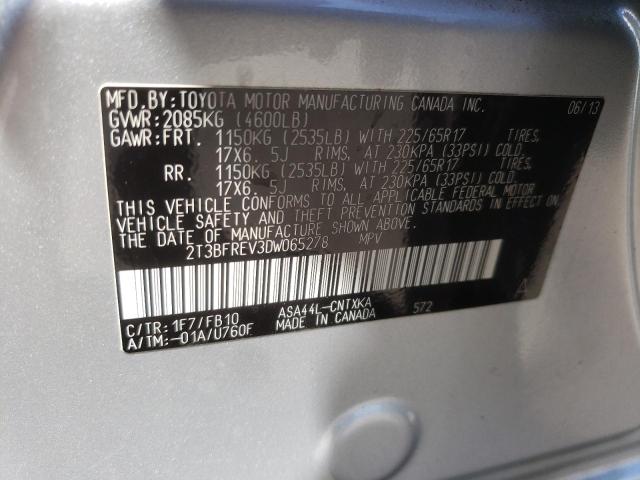 Photo 10 from auction – 2013 TOYOTA RAV4 LE with VIN 2T3BFREV3DW065278