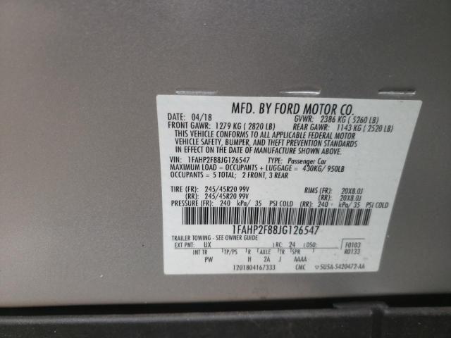 Photo 10 from auction – 2018 FORD TAURUS LIM with VIN 1FAHP2F88JG126547