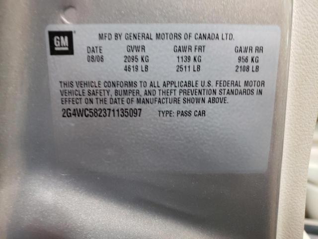 Photo 10 from auction – 2007 BUICK LACROSSE C with VIN 2G4WC582371135097