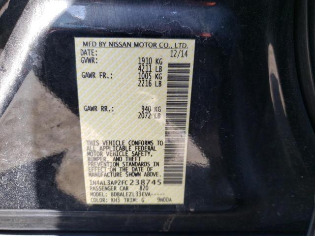 Photo 10 from auction – 2015 NISSAN ALTIMA 2.5 with VIN 1N4AL3AP2FC238745