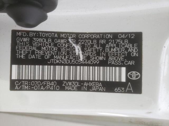 Photo 10 from auction – 2012 TOYOTA PRIUS with VIN JTDKN3DU5C5444099