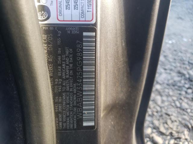 Photo 10 from auction – 2005 BMW 325 CI with VIN WBABW33425PG98987