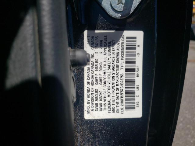Photo 10 from auction – 2012 HONDA CIVIC LX with VIN 2HGFB2F57CH323756