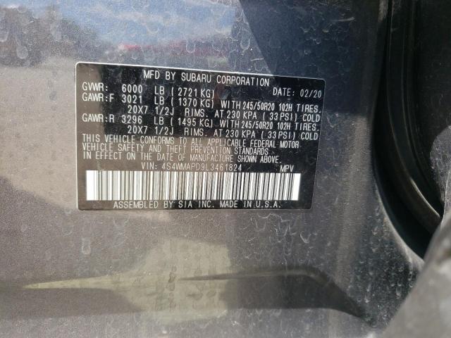 Photo 10 from auction – 2020 SUBARU ASCENT LIM with VIN 4S4WMAPD9L3461824