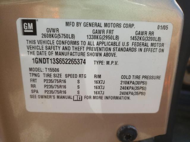 Photo 10 from auction – 2005 CHEVROLET TRAILBLAZE with VIN 1GNDT13S652265374