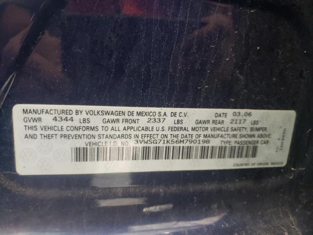 Photo 10 from auction – 2006 VOLKSWAGEN JETTA 2.5 with VIN 3VWSG71K56M790198