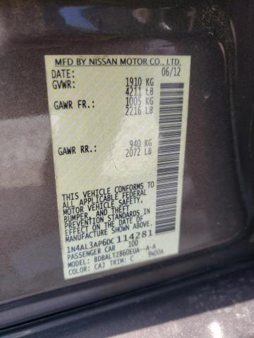 Photo 10 from auction – 2013 NISSAN ALTIMA SV with VIN 1N4AL3AP6DC114281