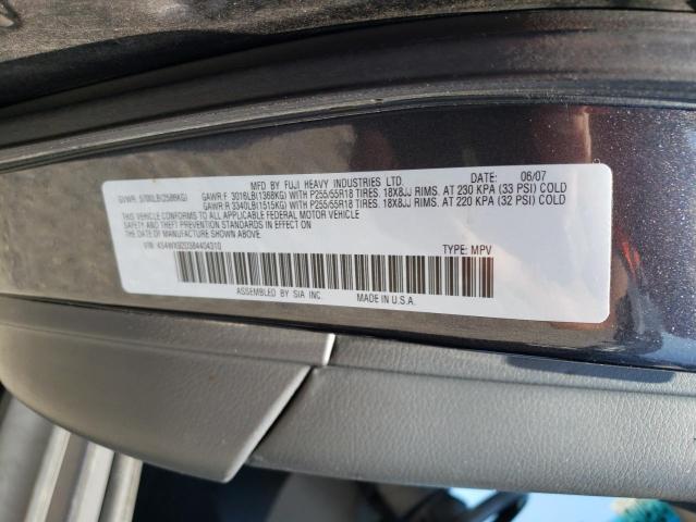 Photo 10 from auction – 2008 SUBARU TRIBECA LI with VIN 4S4WX92D384404310