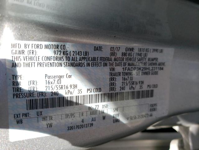 Photo 10 from auction – 2017 FORD FOCUS SE with VIN 1FADP3K29HL231184