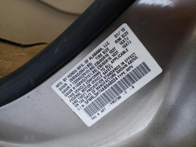 Photo 10 from auction – 2010 HONDA ODYSSEY EX with VIN 5FNRL3H74AB048024