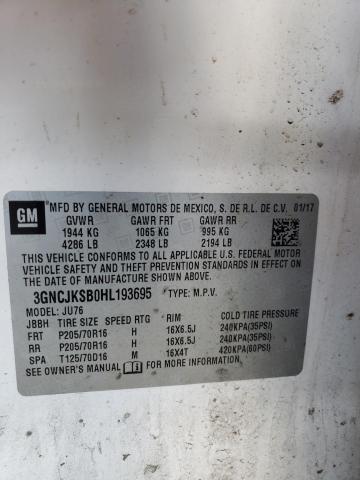 Photo 10 from auction – 2017 CHEVROLET TRAX LS with VIN 3GNCJKSB0HL193695
