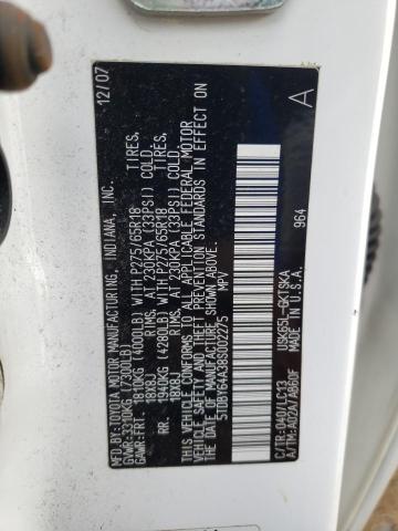 Zdjęcie 10 z aukcji – 2008 TOYOTA SEQUOIA SR z VIN 5TDBY64A38S002275