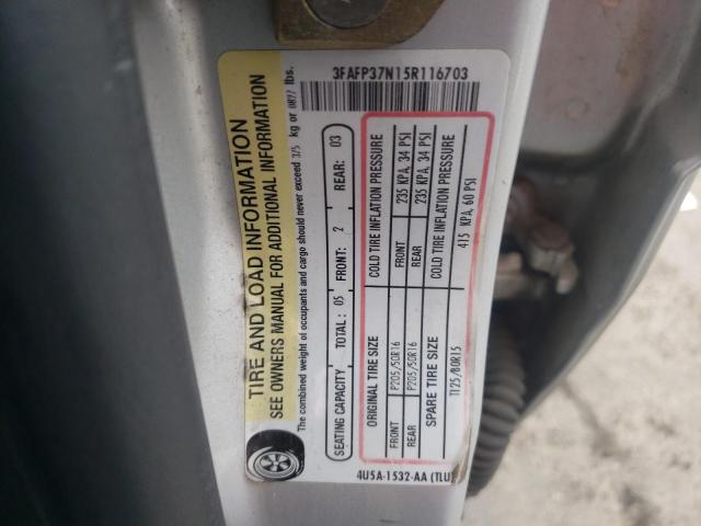 Photo 10 from auction – 2005 FORD FOCUS ZX5 with VIN 3FAFP37N15R116703