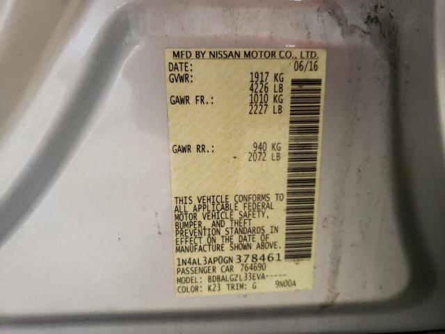 Photo 10 from auction – 2016 NISSAN ALTIMA 2.5 with VIN 1N4AL3AP0GN378461