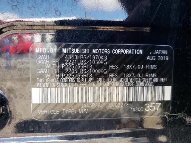 Photo 10 from auction – 2020 MITSUBISHI OUTLANDER with VIN JA4AP3AU1LU003273
