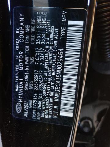 Photo 10 from auction – 2022 HYUNDAI TUCSON BLU with VIN KM8JBCA15NU029464