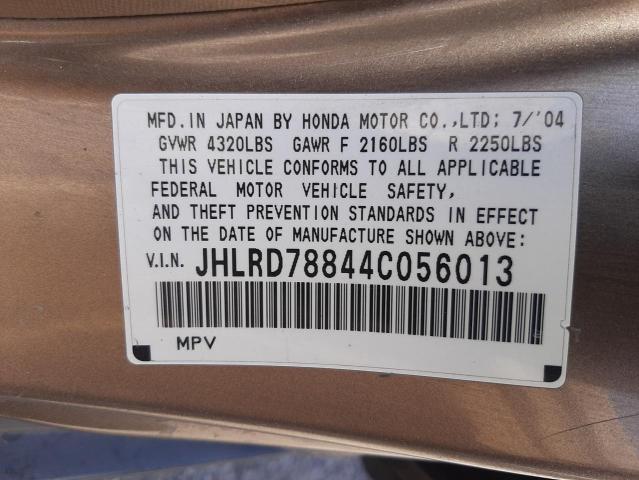 Photo 10 from auction – 2004 HONDA CR-V EX with VIN JHLRD78844C056013