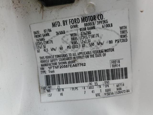 Photo 10 from auction – 2007 FORD F250 SUPER with VIN 1FTNF20587EA67762