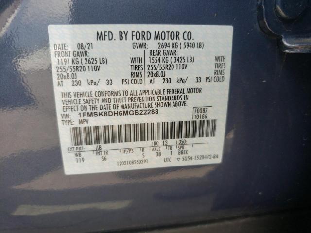 Photo 10 from auction – 2021 FORD EXPLORER X with VIN 1FMSK8DH6MGB22288