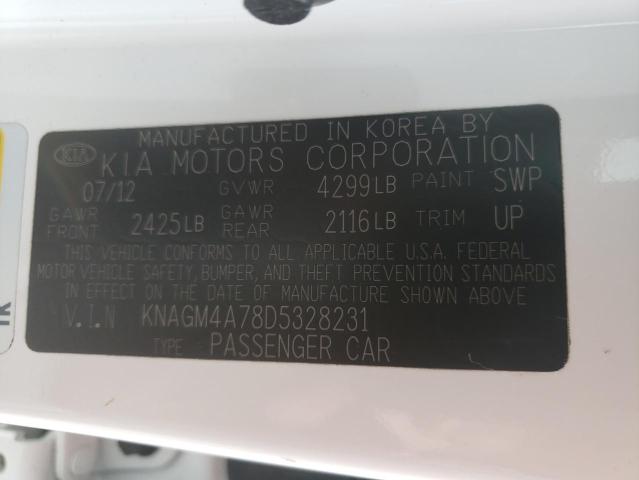 Photo 10 from auction – 2013 KIA OPTIMA LX with VIN KNAGM4A78D5328231