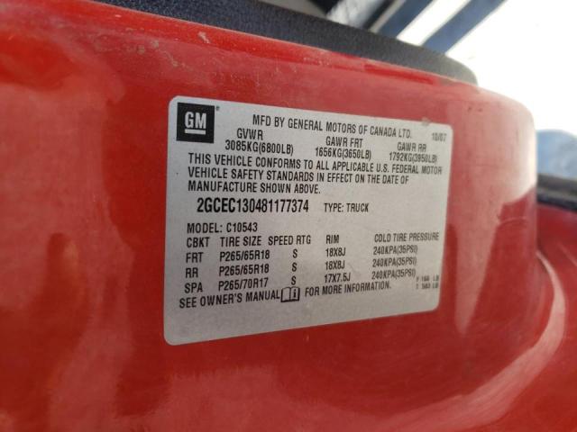 Photo 10 from auction – 2008 CHEVROLET SILVERADO with VIN 2GCEC130481177374