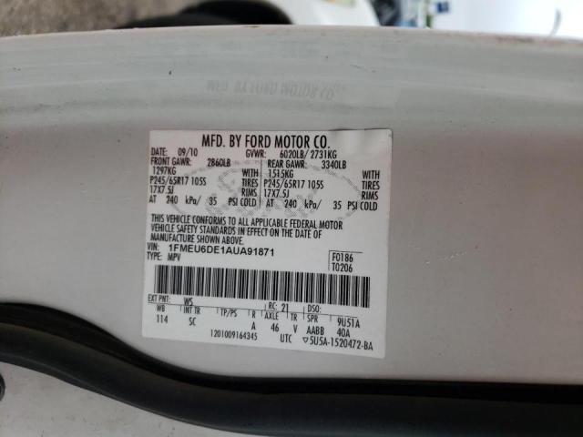 Zdjęcie 10 z aukcji – 2010 FORD EXPLORER X z VIN 1FMEU6DE1AUA91871