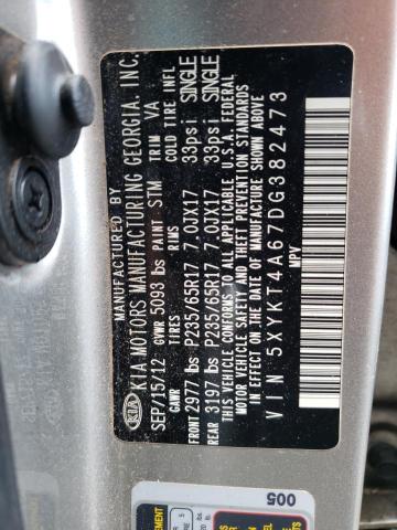 Photo 10 from auction – 2013 KIA SORENTO LX with VIN 5XYKT4A67DG382473