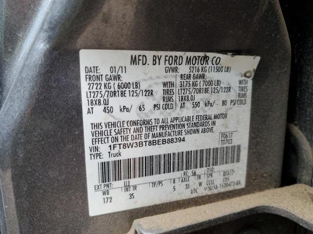 Photo 10 from auction – 2011 FORD F350 SUPER with VIN 1FT8W3BT8BEB88394