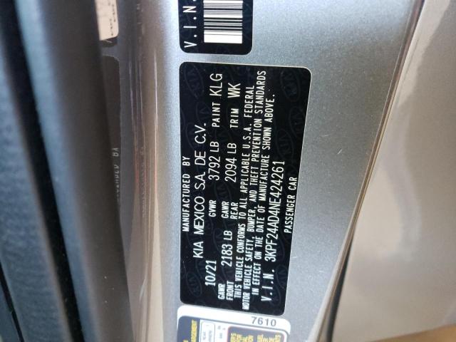 Photo 10 from auction – 2022 KIA FORTE FE with VIN 3KPF24AD4NE424261