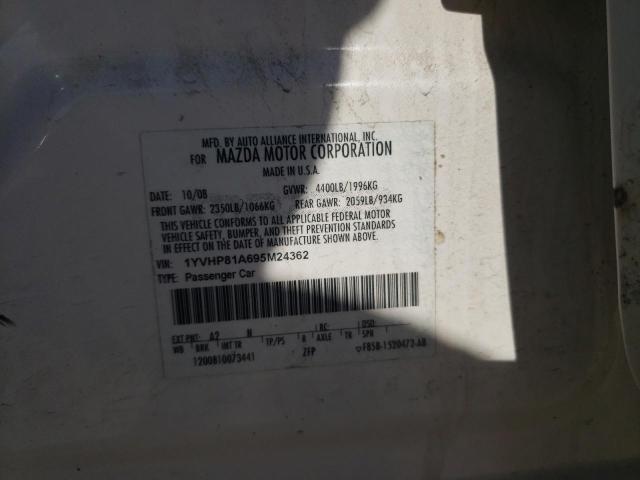 Photo 10 from auction – 2009 MAZDA 6 I with VIN 1YVHP81A695M24362