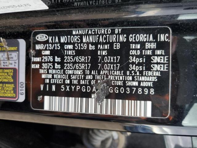 Photo 10 from auction – 2016 KIA SORENTO LX with VIN 5XYPGDA37GG037898