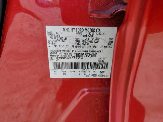 Photo 10 from auction – 2012 FORD EDGE SEL with VIN 2FMDK3JC2CBA36311