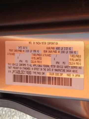 Photo 10 from auction – 2014 MAZDA 5 SPORT with VIN JM1CW2BL0E0174589