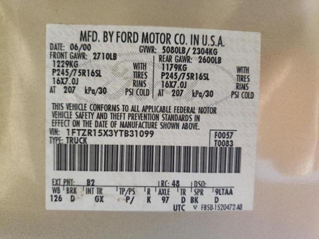 Photo 10 from auction – 2000 FORD RANGER SUP with VIN 1FTZR15X3YTB31099