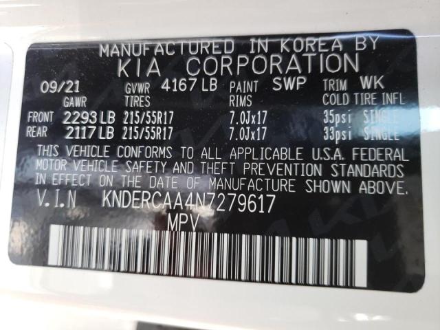 Photo 10 from auction – 2022 KIA SELTOS EX with VIN KNDERCAA4N7279617