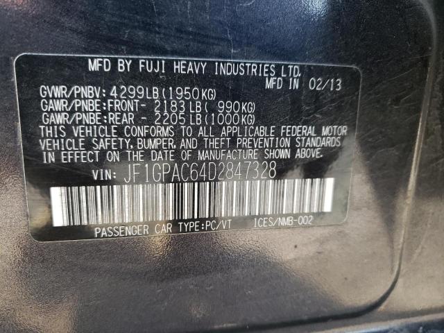 Photo 10 from auction – 2013 SUBARU IMPREZA PR with VIN JF1GPAC64D2847328