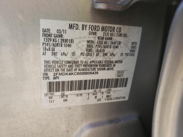 Photo 10 from auction – 2011 FORD EDGE LIMIT with VIN 2FMDK4KC8BBB05439