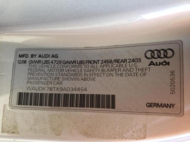 Photo 10 from auction – 2009 AUDI A5 QUATTRO with VIN WAUDK78TX9A034454