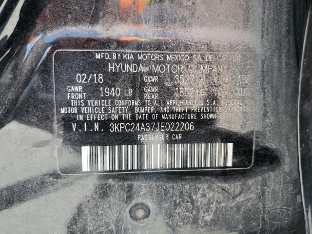 Photo 10 from auction – 2018 HYUNDAI ACCENT SE with VIN 3KPC24A37JE022206