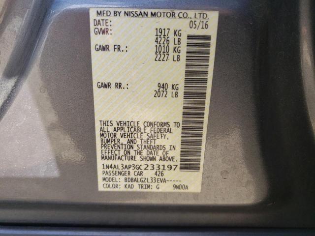Photo 10 from auction – 2016 NISSAN ALTIMA 2.5 with VIN 1N4AL3AP3GC233197
