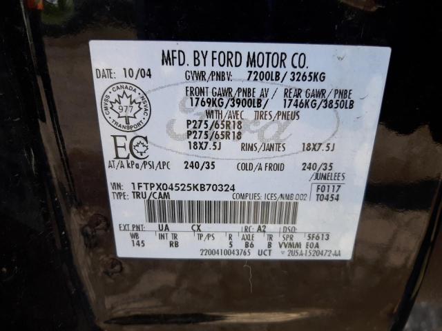 Photo 10 from auction – 2005 FORD F150 with VIN 1FTPX04525KB70324