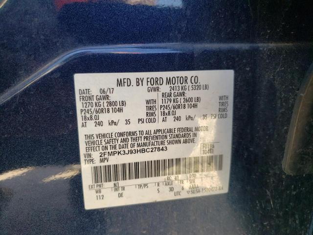 Foto 10 de la subasta – 2017 FORD EDGE SEL con VIN 2FMPK3J93HBC27843