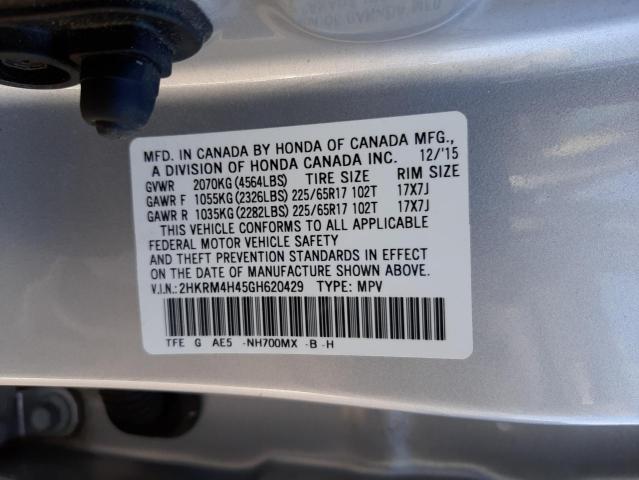 Photo 10 from auction – 2016 HONDA CR-V SE with VIN 2HKRM4H45GH620429