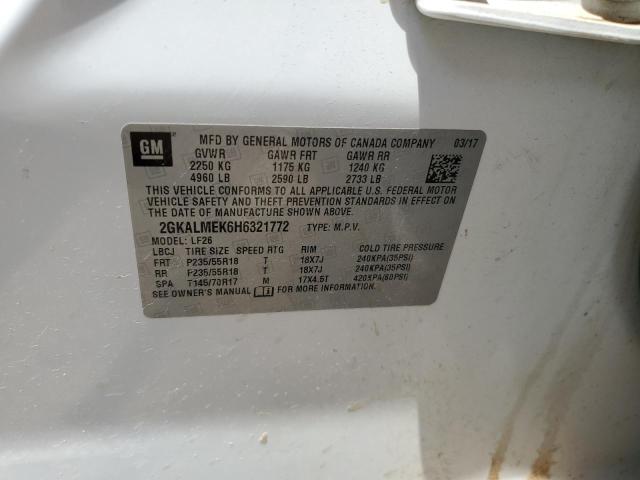 Photo 10 from auction – 2017 GMC TERRAIN SL with VIN 2GKALMEK6H6321772