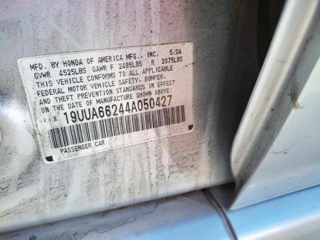 Photo 10 from auction – 2004 ACURA TL with VIN 19UUA66244A050427