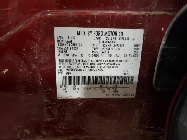 Photo 10 from auction – 2018 FORD EDGE TITAN with VIN 2FMPK4K98JBB25755