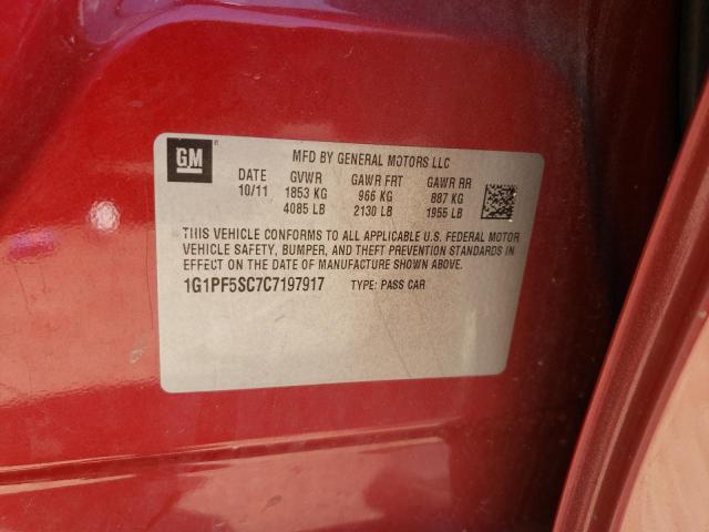 Photo 10 from auction – 2012 CHEVROLET CRUZE LT with VIN 1G1PF5SC7C7197917